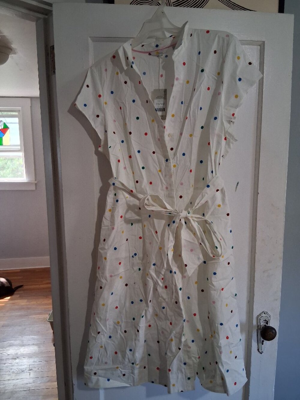 Boden plus size polka dot shirt dress